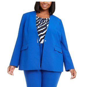 Calvin Klein Plus Size Collarless V-Neck Blazer